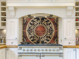 Tempered Glass Kitchen Backsplash: Sun of the Ancients - Heat & Scratch Resistant